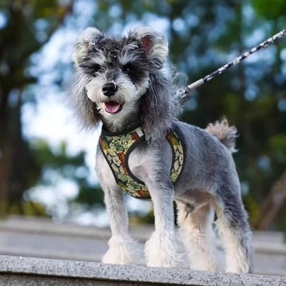 Hawaiian Tribal Elements and Hibiscus Dog Harness and Leash Set, No Pull Reflective Adjustable Soft Mesh Padded Pet Vest with Safety Buckle for Small Medium Dogs and Cats Medium - color: Hawaiian Tribal Elements And Hibiscus, size: Medium