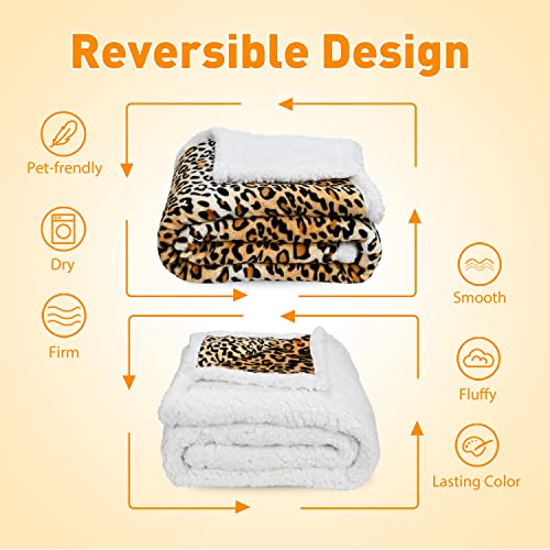 Leopard Print Dog Blankets for Large Dogs, Soft Fluffy Fleece Pet Blankets for Couch, Sofa, Dog Beds, Car Seats, Creat, Washable, 50x60 inches - color: Cheetah