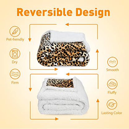 Leopard Print Dog Blankets for Large Dogs, Soft Fluffy Fleece Pet Blankets for Couch, Sofa, Dog Beds, Car Seats, Creat, Washable, 50x60 inches - color: Cheetah
