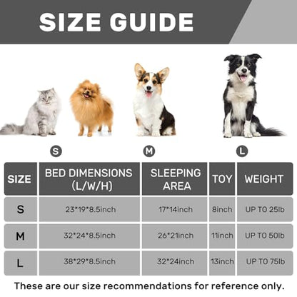 Hollypet Orthopedic Rectangle Dog Bed for Large Dogs, Supportive Egg-Crate Foam Pet Beds with Removable Washable Waterproof Cover and Non-Slip Bottom, Blue, 38" L x 29" W x 8.5" Th