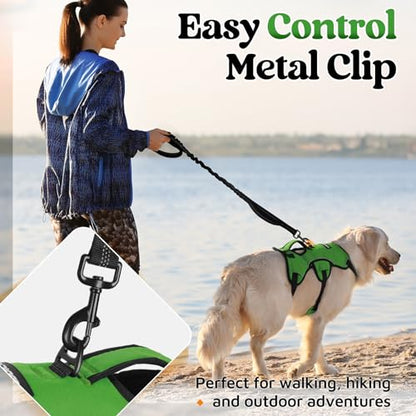 rabbitgoo Escape Proof Dog Harness, Soft Padded Full Body Pet Harness, Reflective Adjustable No Pull Vest with Lift Handle and Lesh Clip for Large Dogs Walking Hiking Training, M, Green - color: Green, size: Medium (Pack of 1)