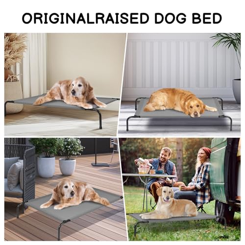 Elevated Dog Bed Waterproof Outdoor， Cooling Elevated Dog Bed, Washable Pet Bed, Hammock Cot with Durable Frame, 50" D x 31" W x 8" H