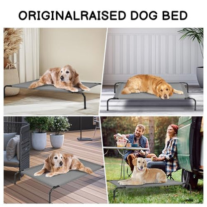 Elevated Dog Bed Waterproof Outdoor， Cooling Elevated Dog Bed, Washable Pet Bed, Hammock Cot with Durable Frame, 50" D x 31" W x 8" H