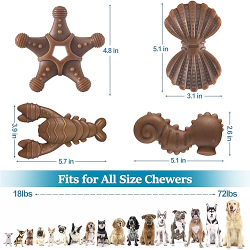 PETSTA Dog Chew Toys for Aggressive Chewers, Durable Dog Toys for Large Dogs, Heavy Duty Dog Toys/Large Dog Toys/Indestructible Dog Toys, Tough Dog Toys for Medium/Large Dogs Breed (4 Pack) - color: 4 PACK