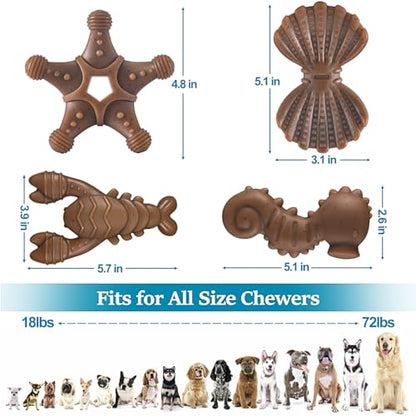 PETSTA Dog Chew Toys for Aggressive Chewers, Durable Dog Toys for Large Dogs, Heavy Duty Dog Toys/Large Dog Toys/Indestructible Dog Toys, Tough Dog Toys for Medium/Large Dogs Breed (4 Pack) - color: 4 PACK