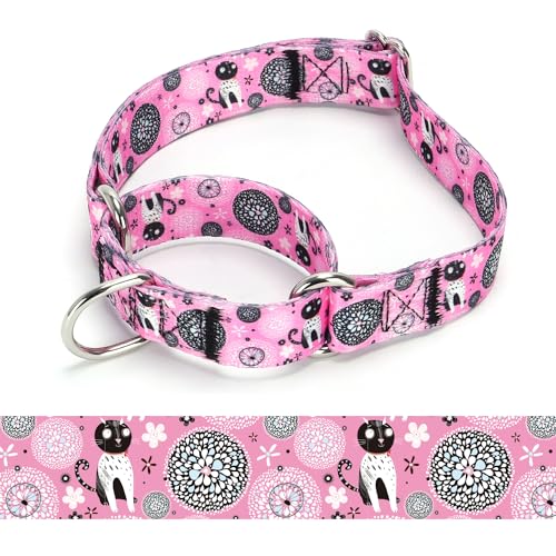 Martingale Dog Collars - Flower Multicolor Cute Patterns, Adjustable Nylon Training Dog Collar Suitable for Boy and Girl Dogs Medium Large Dogs (1, M) - color: 1, size: M