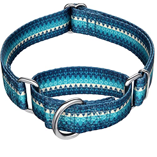 Martingale Dog Collar Turquoise Green, Neck 11"-15.5", Wide :1", Soft Durable No Pull Anti-Escape Pet Collar for Small Dogs - color: Turquoise, size: Small/Medium: 11"-15.5", 1" Wide