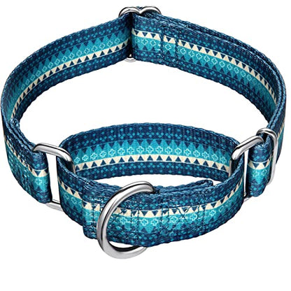 Martingale Dog Collar Turquoise Green, Neck 11"-15.5", Wide :1", Soft Durable No Pull Anti-Escape Pet Collar for Small Dogs - color: Turquoise, size: Small/Medium: 11"-15.5", 1" Wide