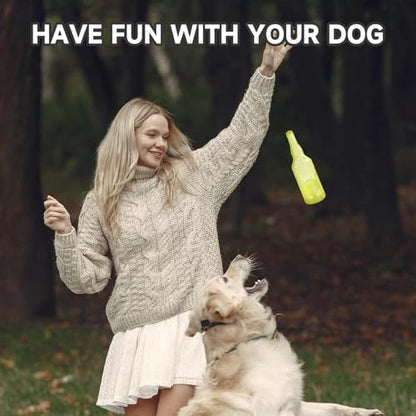 Water Bottle Dog Toy,Dog Toys for Aggressive Chewers,Water Bottle with Tennis Ball,Suitable for Small and Medium Pets to Exercise Outdoors(Yellow) - color: Yellow
