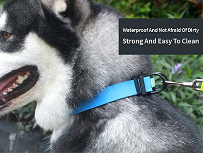 Waterproof Dog Collars,Easy Clean Collar,Adjustable Dog Collars for Small,Medium, Large Dogs(Sky Blue, L) - color: Sky Blue, size: L