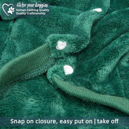 FabriCastle Dog Hoodie Sweater for Small Dogs Boy and Girl, Dog Clothes XS XXS Puppy Sweatshirt, Pet Outfit, Cat Clothing Super Soft Warm Snap On Closure (Dark Green, XX-Small) - color: Dark green, size: XX-Small