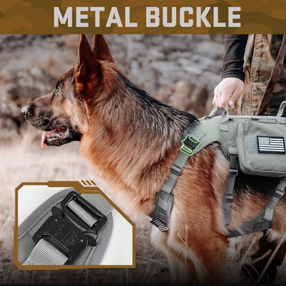 Dog Harness Medium Sized,Tactical Dog Harness with Handle,No Pull Military Style Service Dog Vest with Pockets Adjustable for Medium Dogs,Gray,Chest 17-25" - color: Gray, size: S:Chest 17-25",Fit 20-35lbs