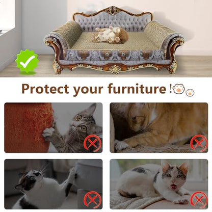Luxury Cardboard Cat Scratcher Sofa Bed, Couch Shaped Cat Scratching Board, Scratch Lounge with Catnip, Scratcher for Indoor Cats Kittens Kitties Grey - color: Retro Baroque