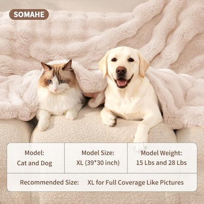 Pet Blanket, Reversible Sherpa & Bubble Fleece Pet Throw, Ultra-Soft Plush for Cats & Small Dogs, Machine Washable, Anti-Static, Warm & Cozy,28"×22" Inch White - color: White, size: 28"L x 22"W Inches