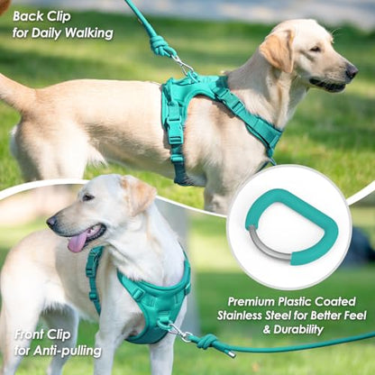 No Pull Dog Harness, Puppy Vest with Front Clip for Small Medium Large Sized Dog(MARRS Green,XS) - color: MARRS Green, size: XS(Neck:11.8-16.5", Chest:14.2-19.7")