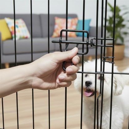 Puppy Playpen - Foldable Metal Exercise Enclosure with Eight 24-Inch Panels - Indoor/Outdoor Fence for Dogs, Cats, or Small Animals by PETMAKER - size: 24" X 24"