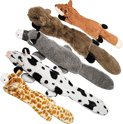 Nocciola Dog Squeaky Toys, 5 PCS Crinkle Plush Dog Toys, No Stuffing Dog Toys for Small Medium Large Dogs, Stuffless Puppy Toys for Boredom - style: 5 Pcs No Stuffing Basic