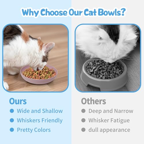 [16 Pack] Cat Dishes Whisker Friendly, Shallow Wide Pet Food and Water Bowl, Durable Wheat Straw Cat Bowls for Indoor Outdoor Cats - color: 16pcs