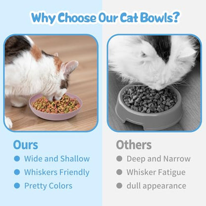 [16 Pack] Cat Dishes Whisker Friendly, Shallow Wide Pet Food and Water Bowl, Durable Wheat Straw Cat Bowls for Indoor Outdoor Cats - color: 16pcs