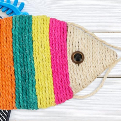 Cat Scratching Board Creative Fish Shaped Cat Claw Toy Colorful Sisal Pad Scratch Lounge Durable Scratching Pad Interaction Toy (L) - color: Fish L
