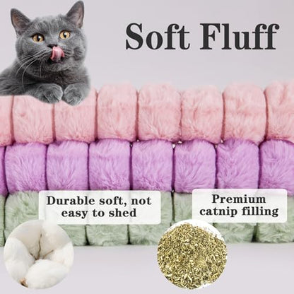 Cat Toy Pillows 3 Pack, Quiet Long Catnip Cat Kicker Toys for Indoor Cats, Interactive Kitten Toys, 14.6in/37cm - style: Quiet 3pcs