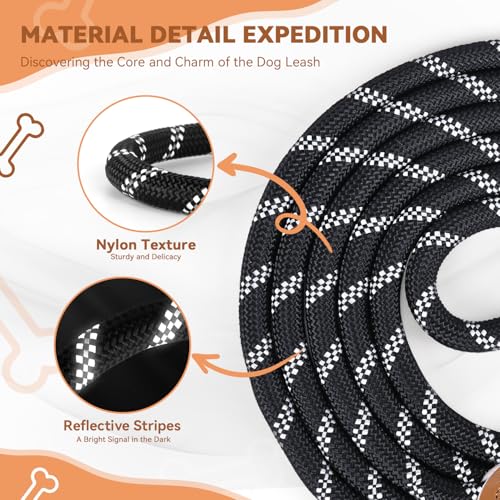 Hands Free Dog Leash, Heavy Duty Waist Leash for Dog Walking Running, Durable 9.8FT Multi-Function Dog Lead No Pull for Medium Large Dogs, Professional Tangle Free Reflective Control Lead - color: Reflective-Black