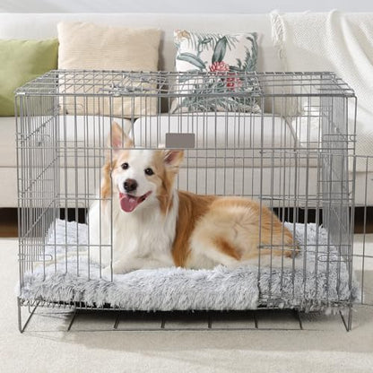 Vonabem Dog Bed, Extra Large, Plush Soft Pet Beds for XL Dogs, Crate Pad, Washable, 41L x 27W x 2H Inches, 100 lbs Capacity, Grey - color: Grey, size: 41.0"L x 27.0"W x 2.0"Th