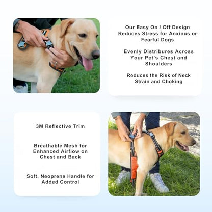 Dog Harness for Extra Large Dogs - No Pull Front Clip, Adjustable Step in Reflective Vest with Metal Buckles - Black - color: Black, size: Extra Large