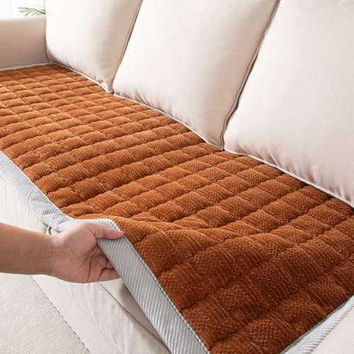 Couch Cover for Dogs Washable,Anti-Slip Back Cat Mat Pet Pad Blanket for Furniture Protector,Fuzzy Pet Sofa Cover for 3 Cushion Couch Sofa Pets Friendly (Curry, 1pc/27.6"x59"/Seat Cover) - color: Curry, size: 1pc/27.6"x59"/Seat Cover