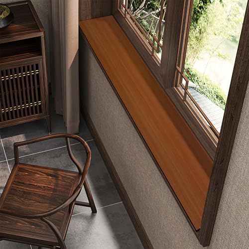3.9-15.7" Wide Window Sill Protector Mat, PVC Wood Grain Waterproof Dust-Proof Non-Slip Bay Window-Sill Protector Cover Seat Cushion Pad Perch from Dogs Cats Scratching(B,60x15cm(23.6x5.9in)) - color: B, size: 60x15cm(23.6x5.9in)