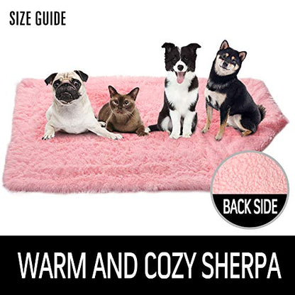 LOCHAS Luxury Fluffy Dog Blanket, Extra Soft and Warm Sherpa Fleece Pet Blankets for Dogs Cats, Plush Furry Faux Fur Puppy Throw Cover, 30''x40'' Pink - color: Pink, size: Medium(30''x40'')