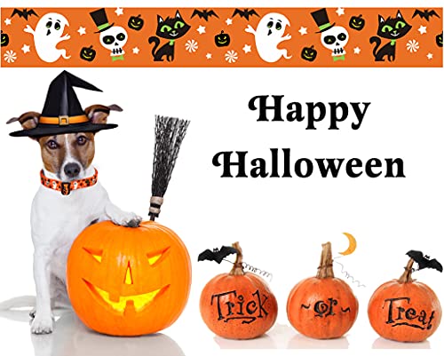Halloween Dog Collar - Pumpkin Bat Ghost Pattern - Adjustable for Small Medium Large Dogs(Halloween,XS) - color: Halloween, size: XS (Neck 7.9-11.8", Width 5/8")