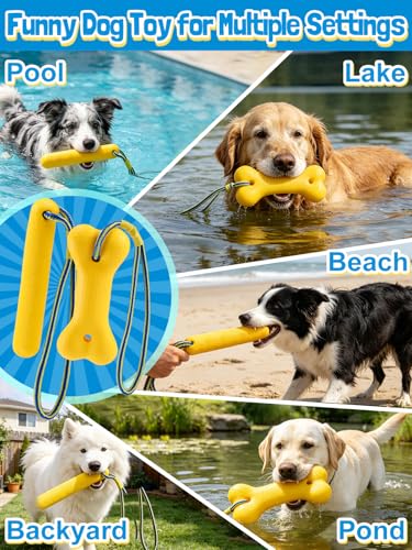 MEWTOGO 2 Pack Interactive Dog Pool Toys - Water Floating Toys for Medium Large Dogs, Fetch Training Bumpers for Lake Beach Pet Enjoyment