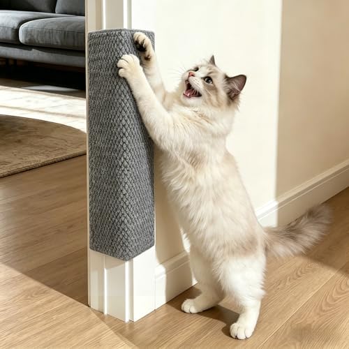 2 Pack Door & Wall Corner Cat Scratcher, Grey 19.68x7.8 Inch Scratch Pad for Cats, Corner Scratchers for Indoor Cats,Cat Furniture Protector - color: Grey, size: 2 Packs