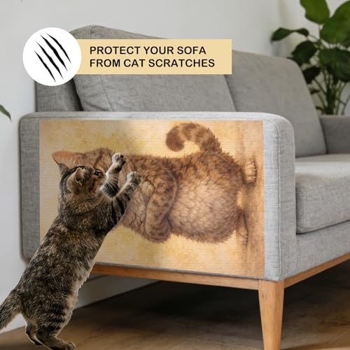 Cat Scratch Pad 15.3x23.6 Inches Polyester Synthetic Fiber, Grumpy Tabby Cat Print, wall Scratcher, Scratching mat, Home Decor, Living Room, Game Room (2pcs) - color: VE08104-2pcs