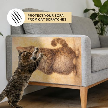 Cat Scratch Pad 15.3x23.6 Inches Polyester Synthetic Fiber, Grumpy Tabby Cat Print, wall Scratcher, Scratching mat, Home Decor, Living Room, Game Room (2pcs) - color: VE08104-2pcs