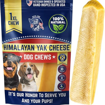 Devil Dog Pet Co. Himalayan Yak Cheese Dog Chews for Medium to Large Breeds & Aggressive Chewers - Long Lasting, Rawhide Free, High Protein - Cleaner Teeth, Anxiety & Boredom Relief - XL - style: XL - 1 Pack
