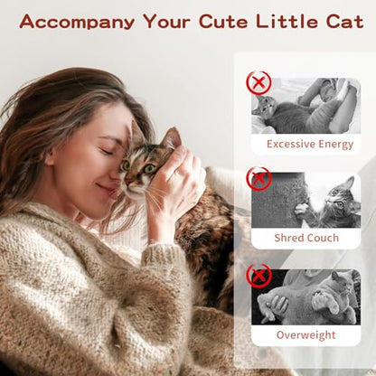 Pawaboo Feather Teaser Cat Toy - Interactive Wand with Extra Long 34.5" Wand and Small Bell, Exerciser Playing Toy for Kittens or Cats, Wine Red & White Feather - color: Wine Red & White