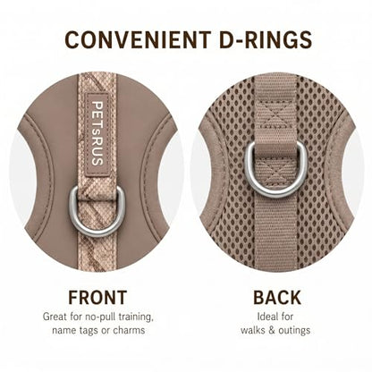 Premium No-Pull Dog Harness Soft Neoprene & Breathable Mesh Vest with Front & Back Clip D-Rings Adjustable Lightweight Walking Harness for Puppies, Small & Medium Dogs (Brown Taupe Snake, XS) - color: Brown Taupe Snake, size: XS: Neck 10.6-14.2'', Chest 1