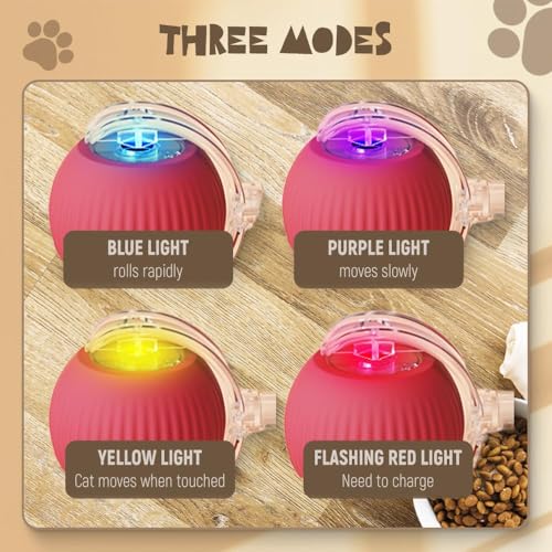 Interactive Rolling Dog Ball - 2025 Upgraded Version, 360 Intelligent Automatic Moving Toy for Dogs and Cats (Gray) - color: Gray