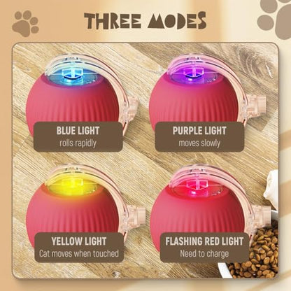 Interactive Rolling Dog Ball - 2025 Upgraded Version, 360 Intelligent Automatic Moving Toy for Dogs and Cats (Gray) - color: Gray