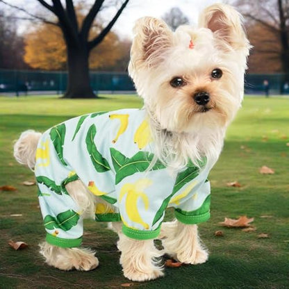 Dog Pajamas for Small Dogs, Soft Thin Pjs Jammies Cat Doggie, Summer Pet Cute Puppy Clothes Outfits Dogs Boy Girl(Banana,XS) - color: Banana, size: X-Small (Chest 11.8 in)