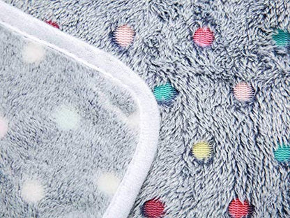 1 Pack 3 Blankets Super Soft Cute Dot Pattern Pet Blanket Flannel Throw for Dog Puppy Cat Blue/Purple/Grey Small - color: Blue/Purple/Grey, size: 23x16 inch (Pack of 3)