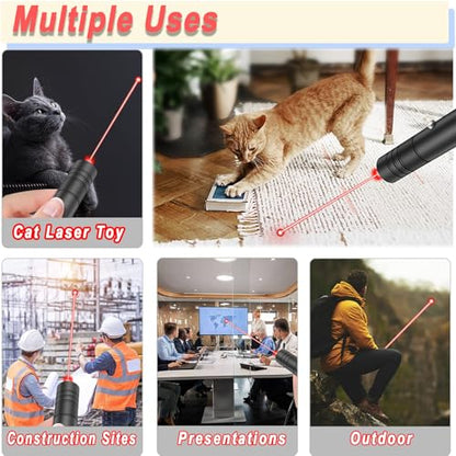 MEUSNO Lazer Pointer, Red Laser Pointer High Power Cat Laser Pointer Toy Red High Power Rechargeable Lazer Pointer for Cats Dogs Toy, High Power Laser Pointer for Presentations Cat Dogs Pet Toy