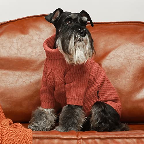 Fitwarm Thermal Knitted Dog Sweater Doggy Winter Coat Pet Clothes Doggie Turtleneck Jacket Puppy Outfits Cat Sweatsuit Red XS - color: Red, size: X-Small