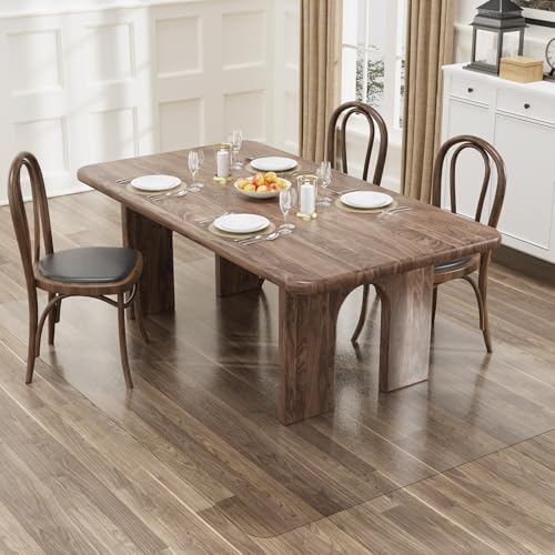 5'×7' Frosted Clear Floor Mat for Under Dining Room Table, No Scratch Durable Plastic Area Rug for Kitchen, Waterproof Easy Flat Floor Protector for High Traffic Area - color: Clear, size: 5' x 7' (Rectangular)