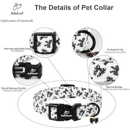 Girl Dog Collar Black Bow Dog Collars for Puppy Small Dogs - Lightweight Adjustable Chic Sweet Spring Female Dogs Everyday Collars with Safety Buckle XS - color: Black Bow, size: XS