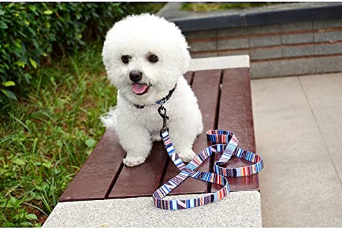 Roses&Poetry Dog Collar with Colourful Stripe Patterns, Adjustable Durable Puppy Collars for Small Medium Large Dogs (Stripe-XS) - color: Blue-stripe, size: XS