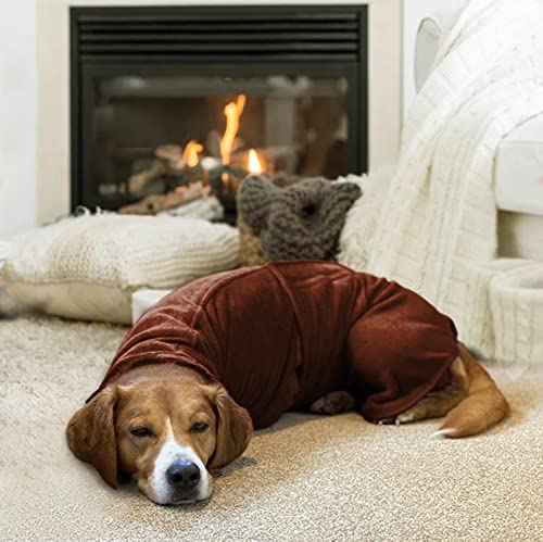 Geyecete Dog Drying Coat - Dog Bathrobe Towel - Microfibre Fast Drying Super Absorbent Pet Cat Bath Robe Towel, Luxuriously Soft - Khaki - S - color: Khaki, size: Small