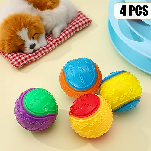 DragonflyDreams Dog Balls, 4-Pack Squeaky Dog Ball, Large and Medium Sized Dogs, Interactive Dog Toys for Play Exercise and Training 2.5 Inch Easy Catching Dog Toys